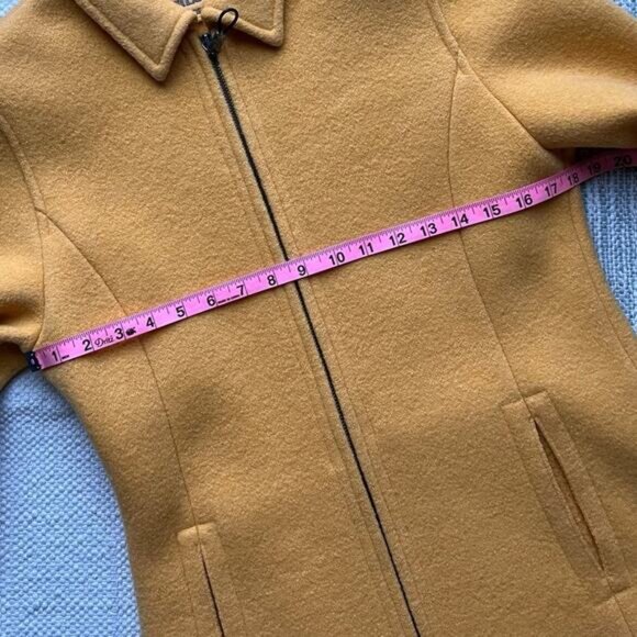 Giesswein Yellow 100% Pure New Wool Zip Up Jacket Women’s Size 36 US Small - Picture 6 of 10